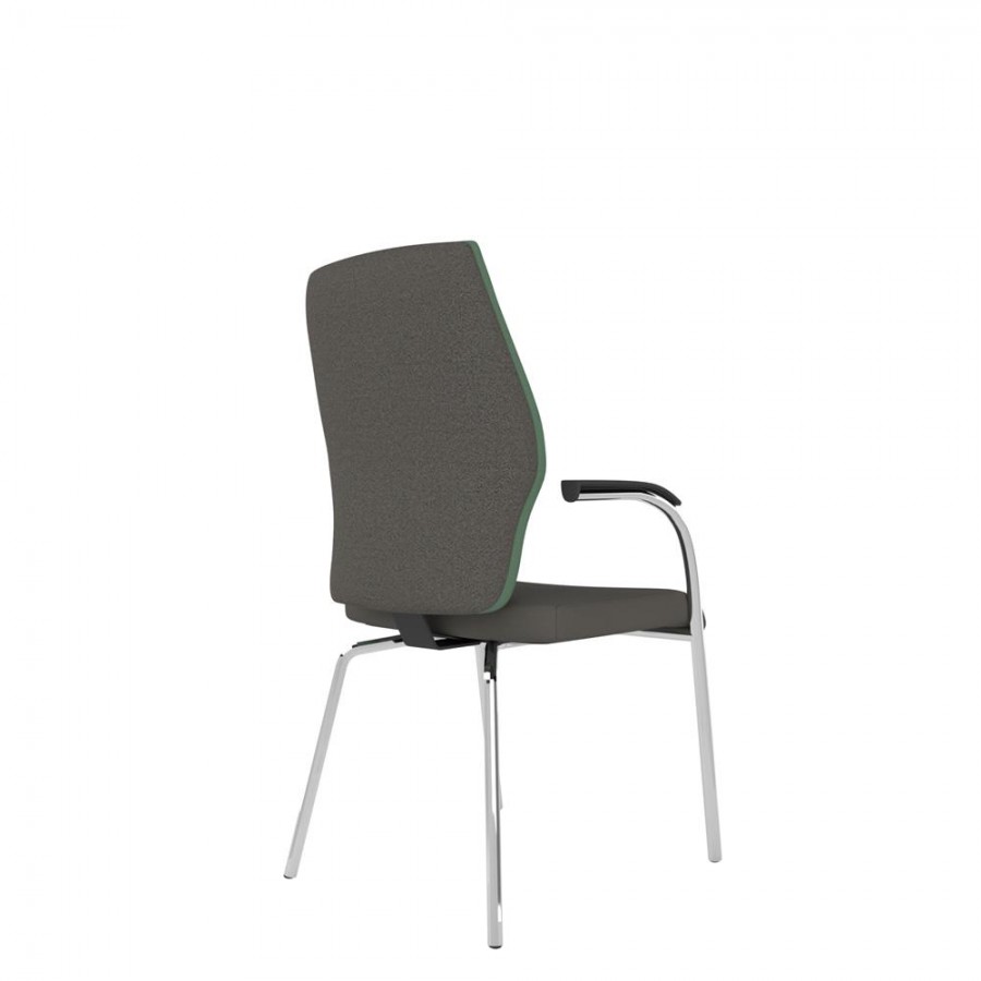 Upholstered Seat And Back Chair With Chrome 4 Leg Frame